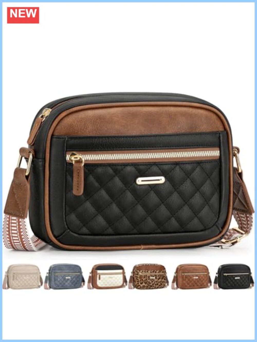 Small Quilted Crossbody Bag Waterproof Vegan Leather Shoulder Purse
